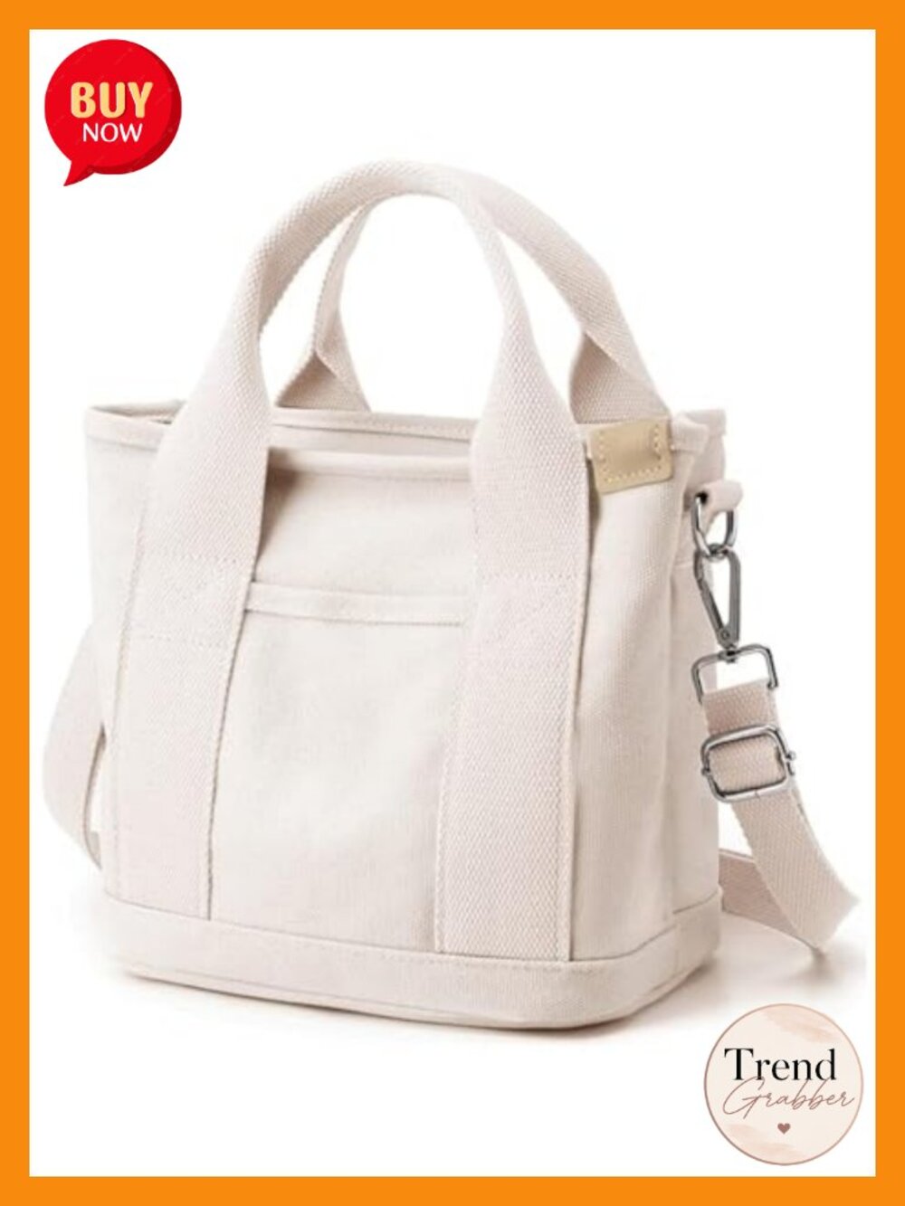 Canvas Tote Bag with Zipper Crossbody Shoulder Satchel Hobo Messenger